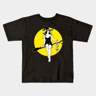 Broom Rider Witch Kids T-Shirt